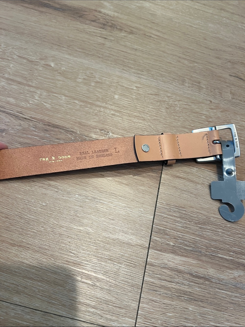 rag & bone Leather Boyfriend Belt, Caramel, Large - Picture 5 of 8